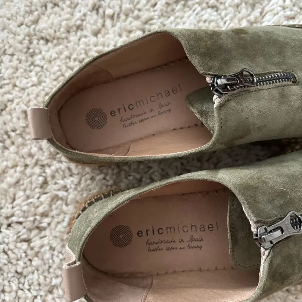 Eric Michael Serena Olive Green Suede Platform Espadrille Women’s Size 37